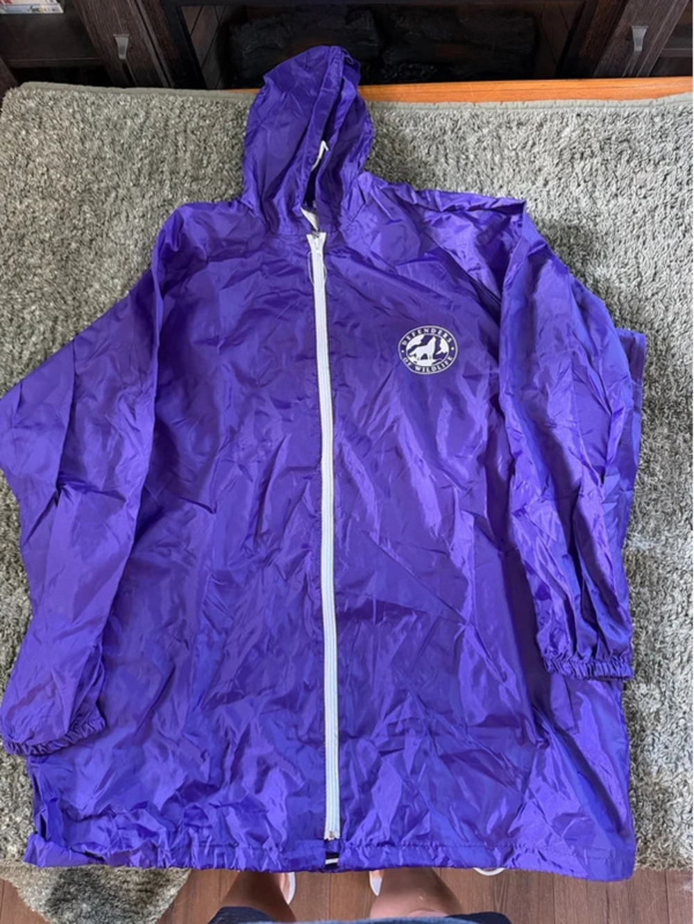 Defenders of Wildlife Purple Lightweight Hooded Windbreaker Jacket